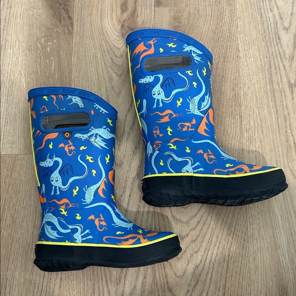 BOGS YOUTH TODDLER RAIN BOOTS Dragon Print Size 11 - Picture 2 of 7